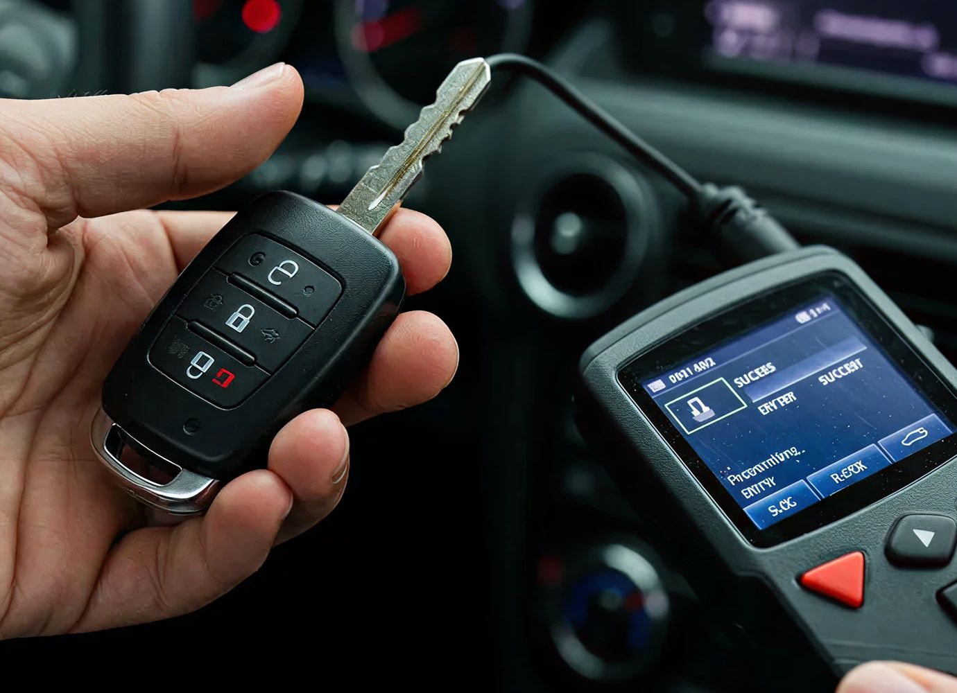 Cutting a replacement car key on-site